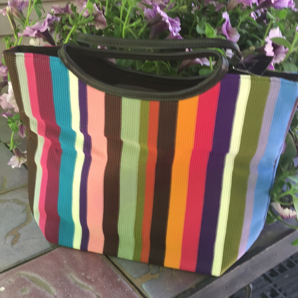 Cute fabric rainbow fold over clutch